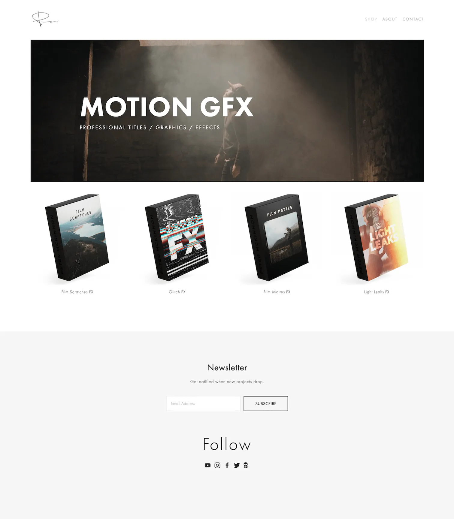 Website preview of "Motion GFX"