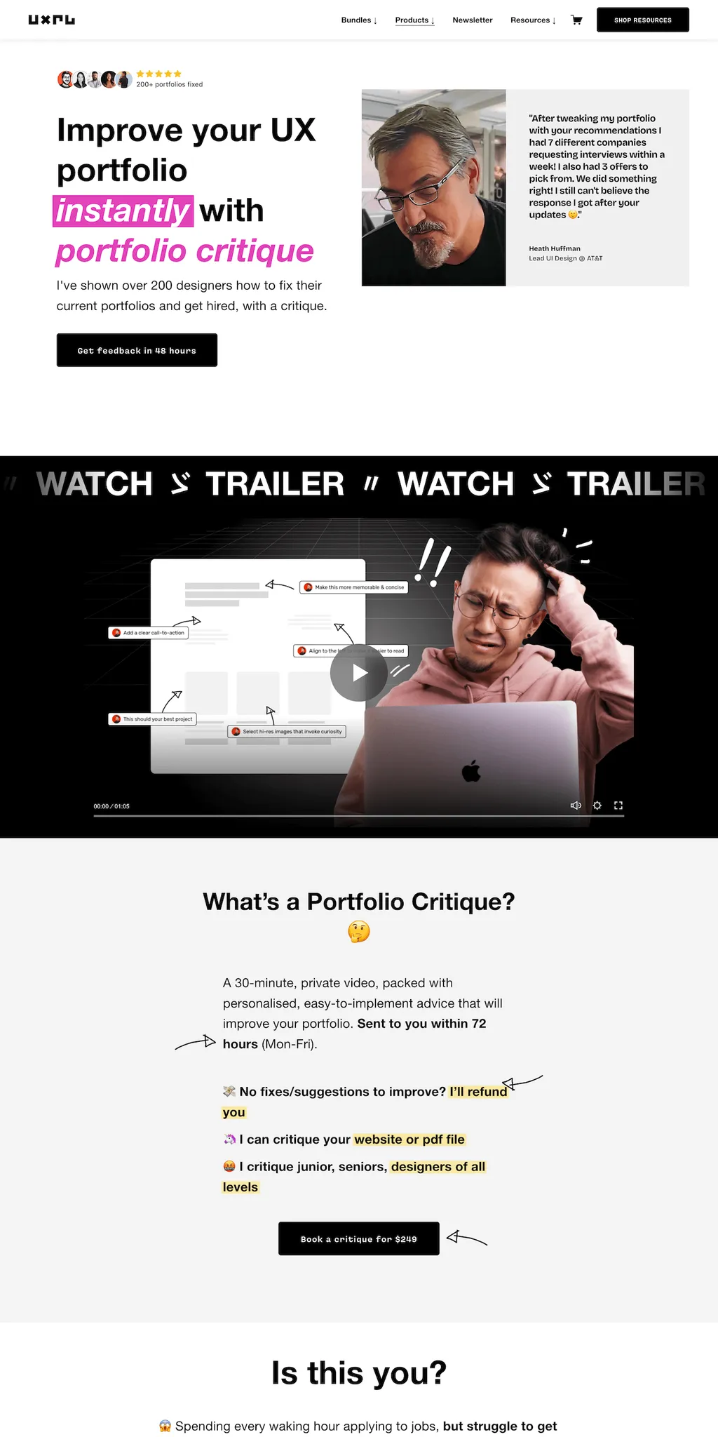 UX Portfolio Critique Preview